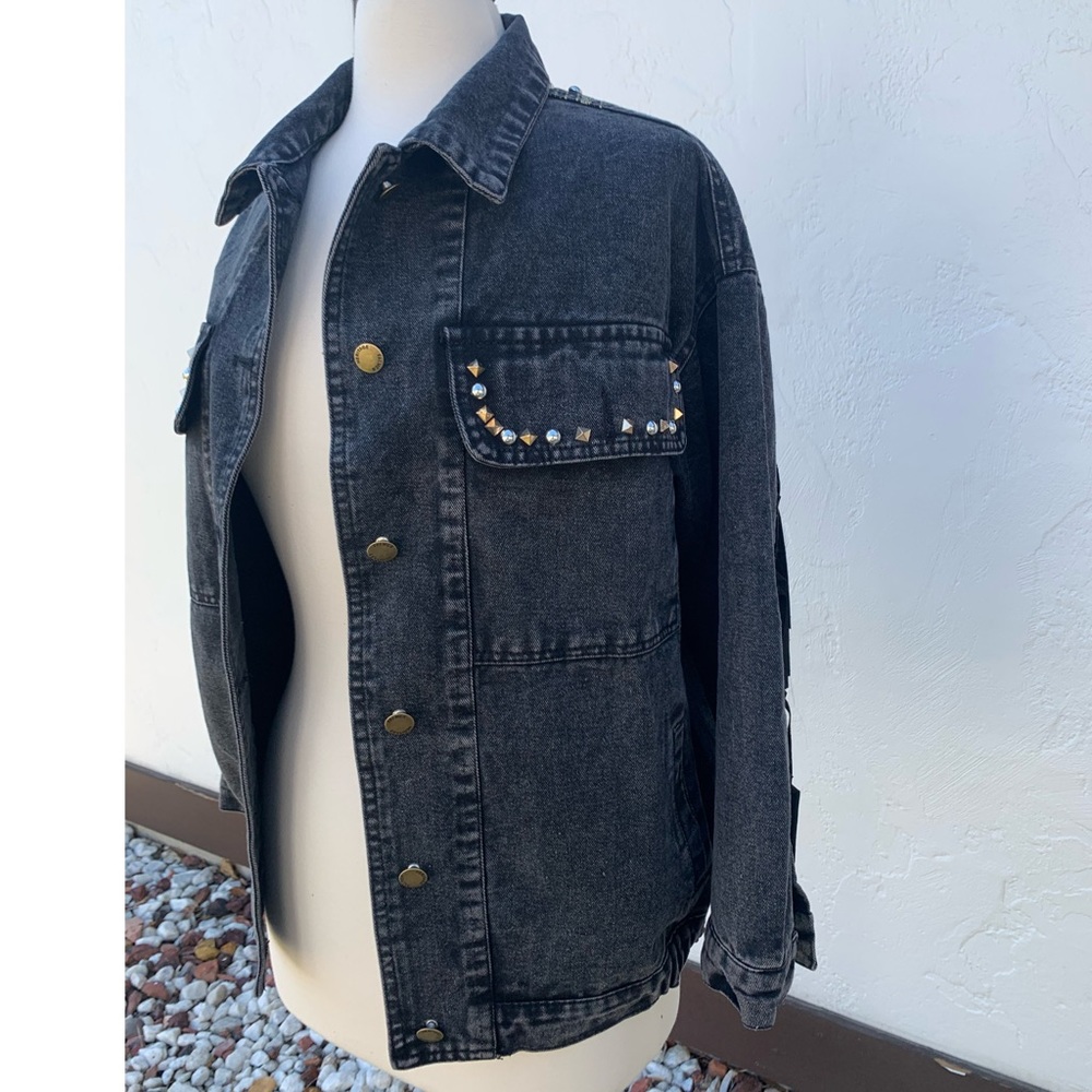 Restocked New Bohemian Western Embroidered Oversized Denim Jean Jacket - Picture 7 of 10